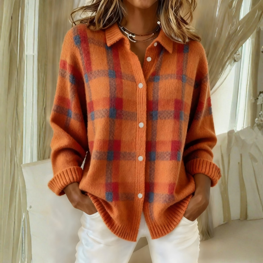Amelia | Cardigan in Maglia a Quadri