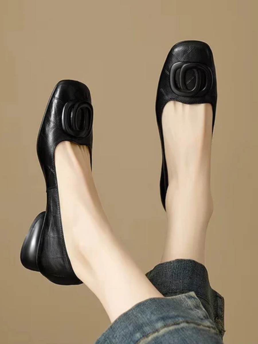 Hollis & June | Erin – Ballerine in pelle con punta quadrata