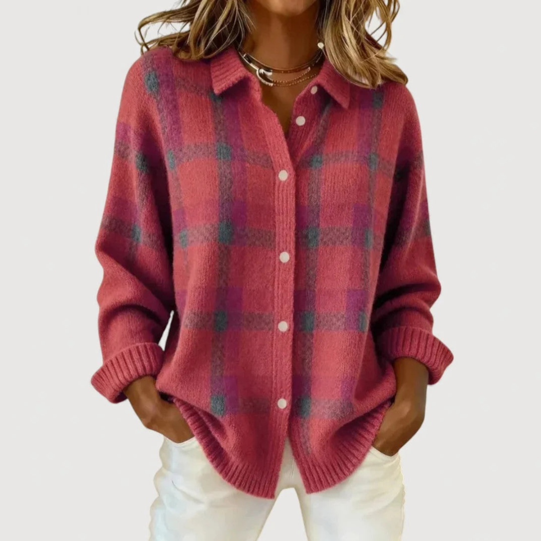 Amelia | Cardigan in Maglia a Quadri