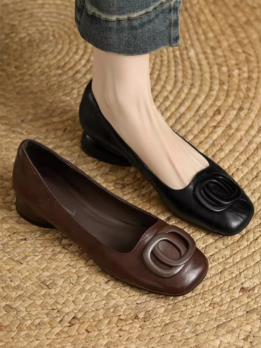 Hollis & June | Erin – Ballerine in pelle con punta quadrata