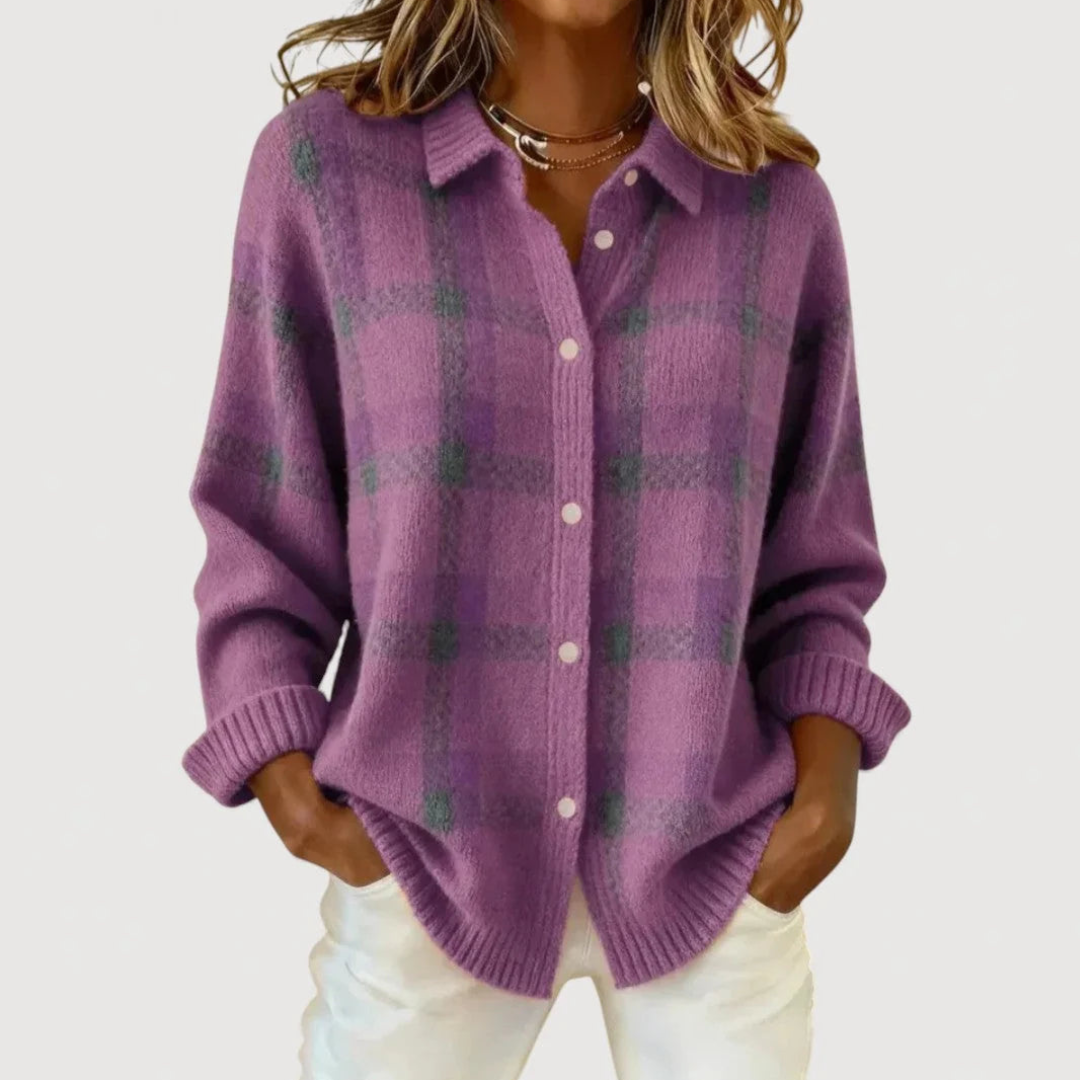 Amelia | Cardigan in Maglia a Quadri