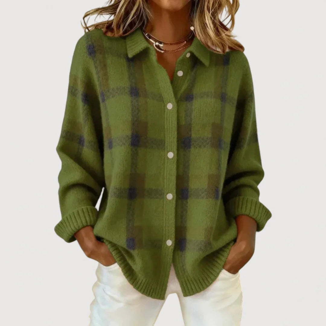 Amelia | Cardigan in Maglia a Quadri