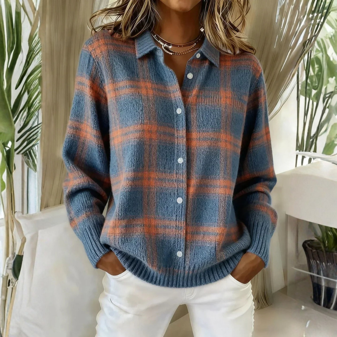Amelia | Cardigan in Maglia a Quadri
