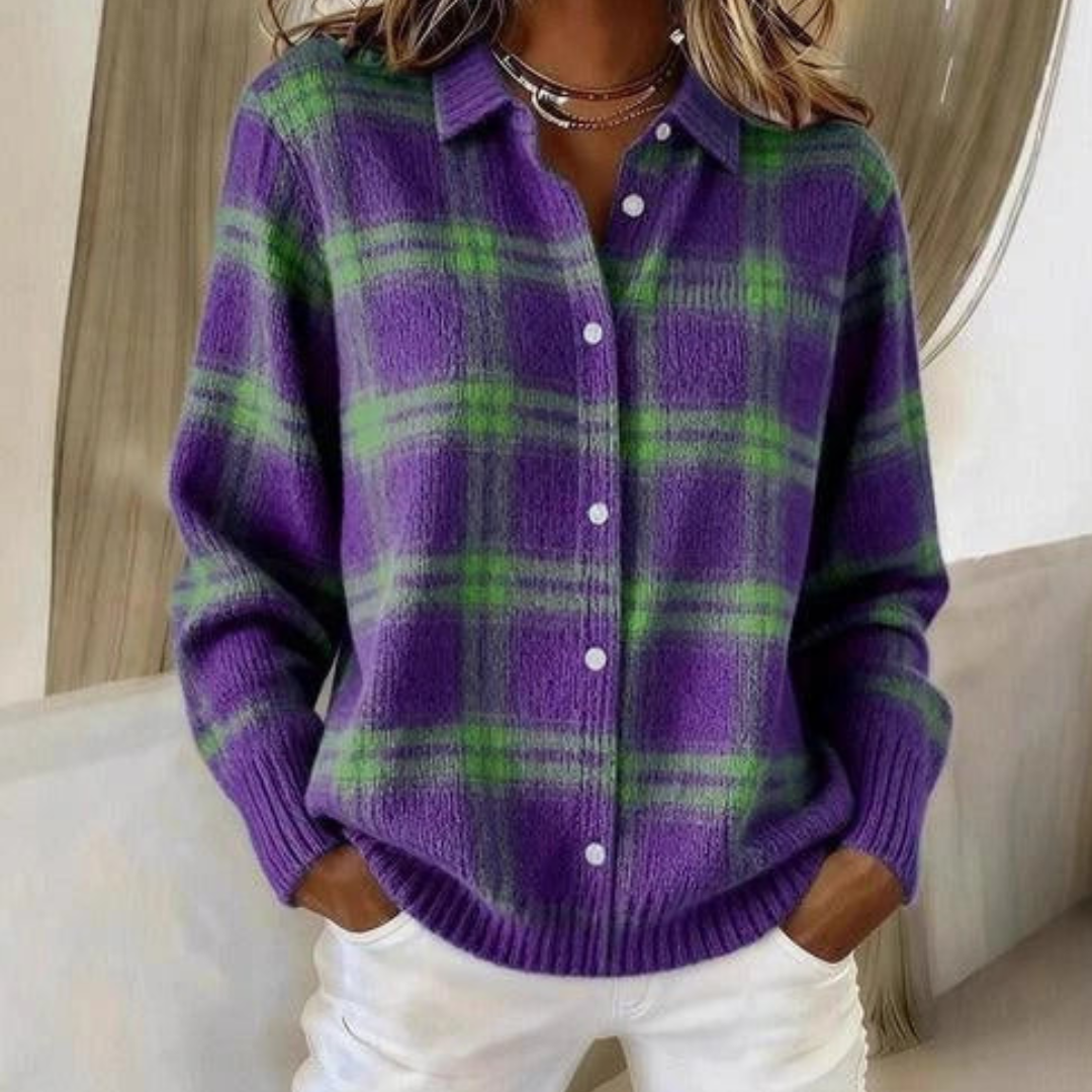 Amelia | Cardigan in Maglia a Quadri