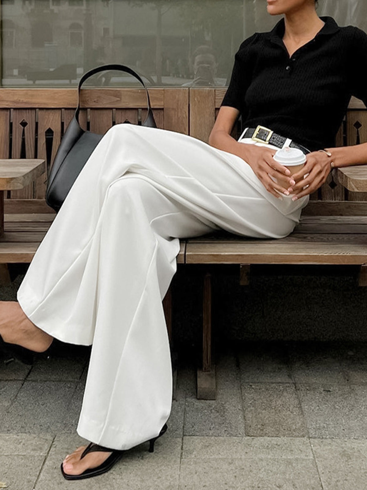 Pantaloni | Donna palazzo vita alta
