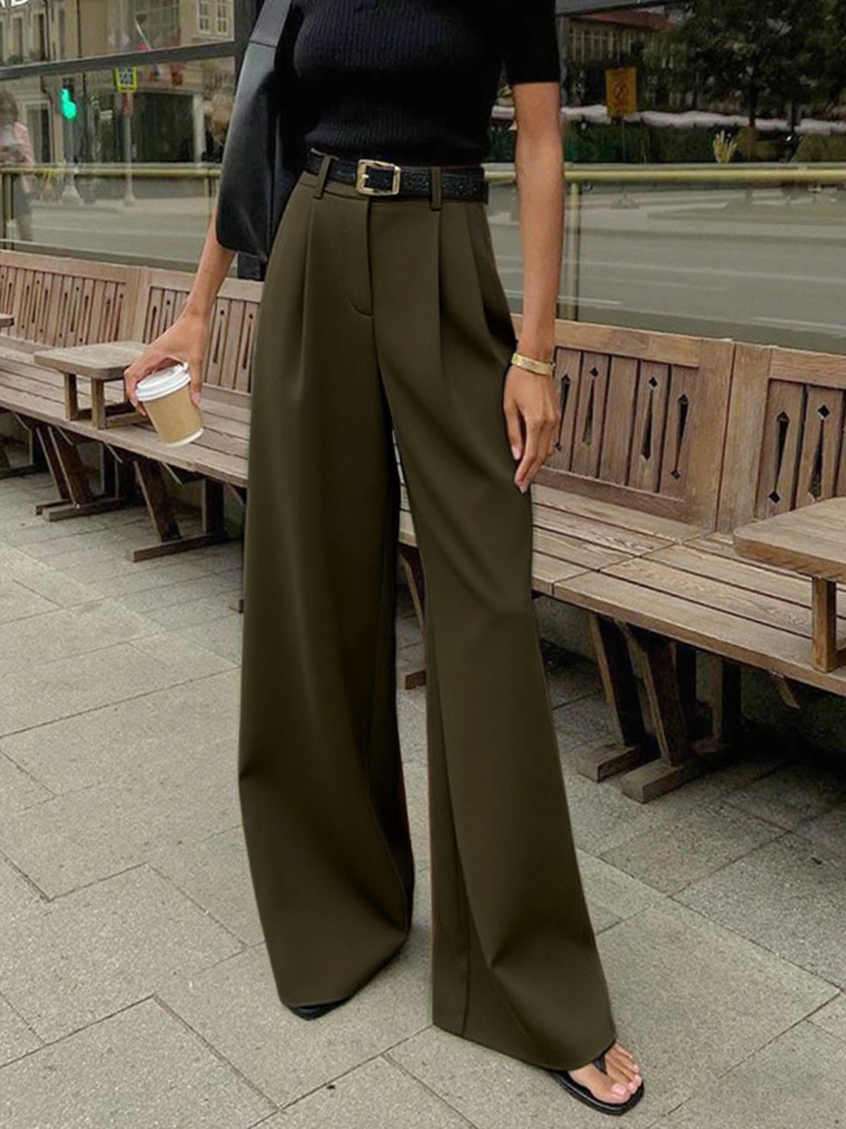 Pantaloni | Donna palazzo vita alta