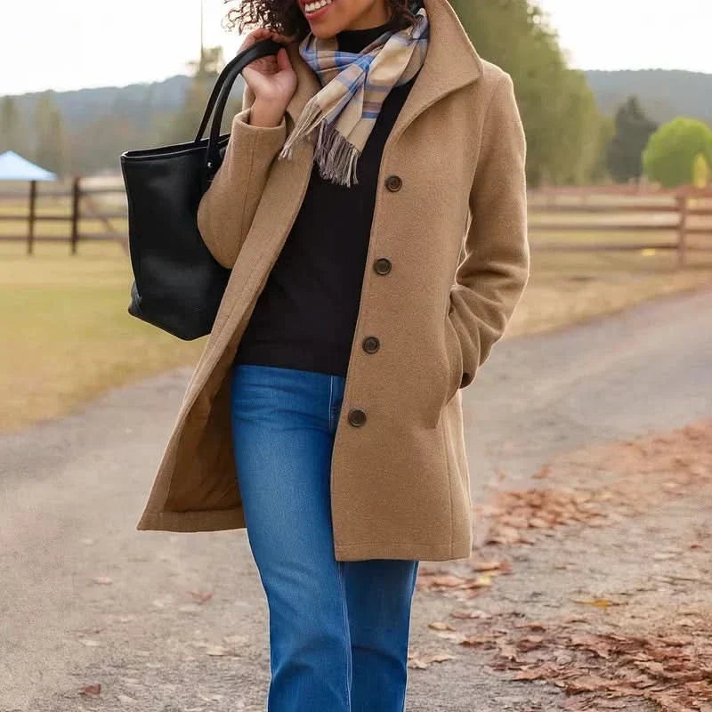 Greta | Cappotto in panno con sciarpa in omaggio