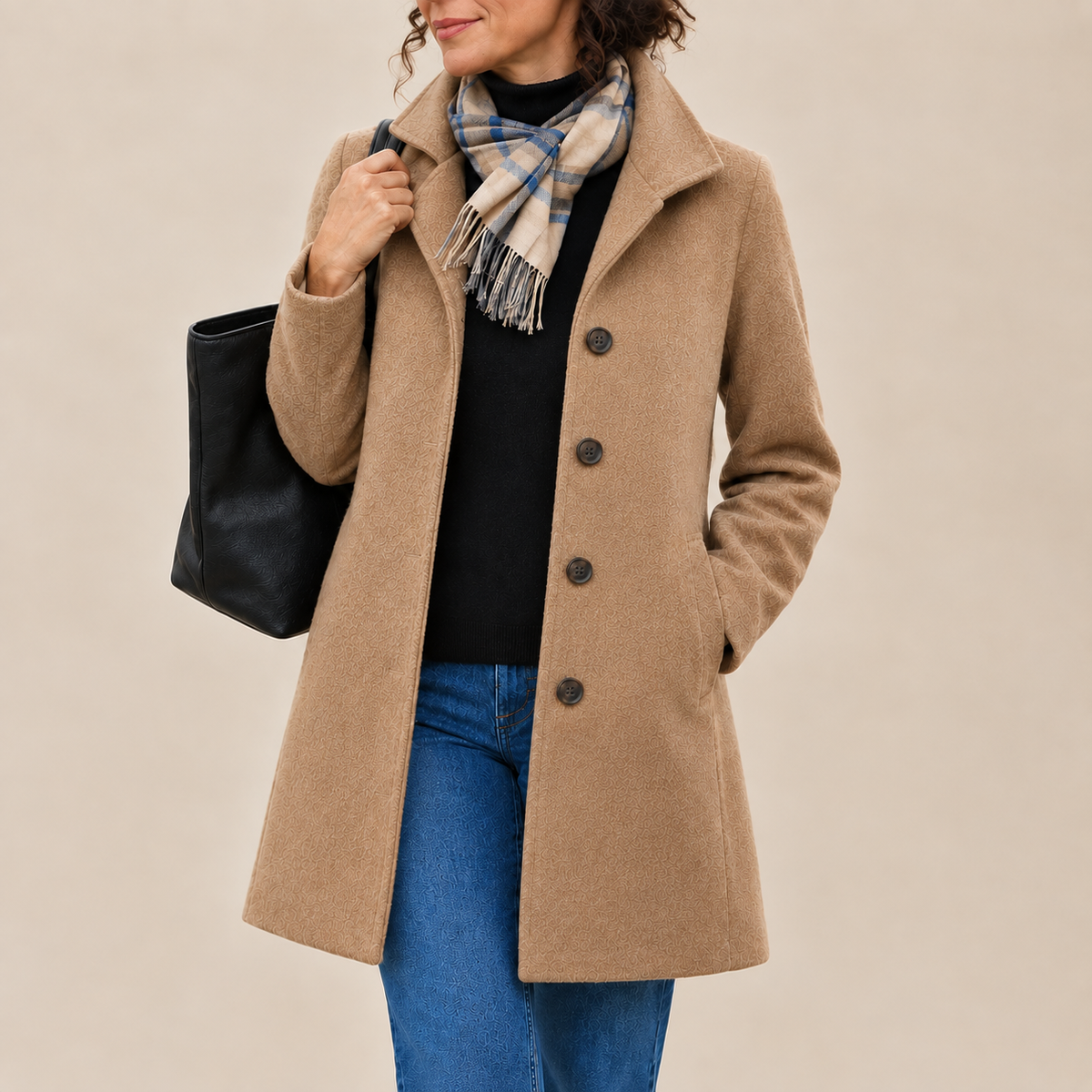 Greta | Cappotto in panno con sciarpa in omaggio