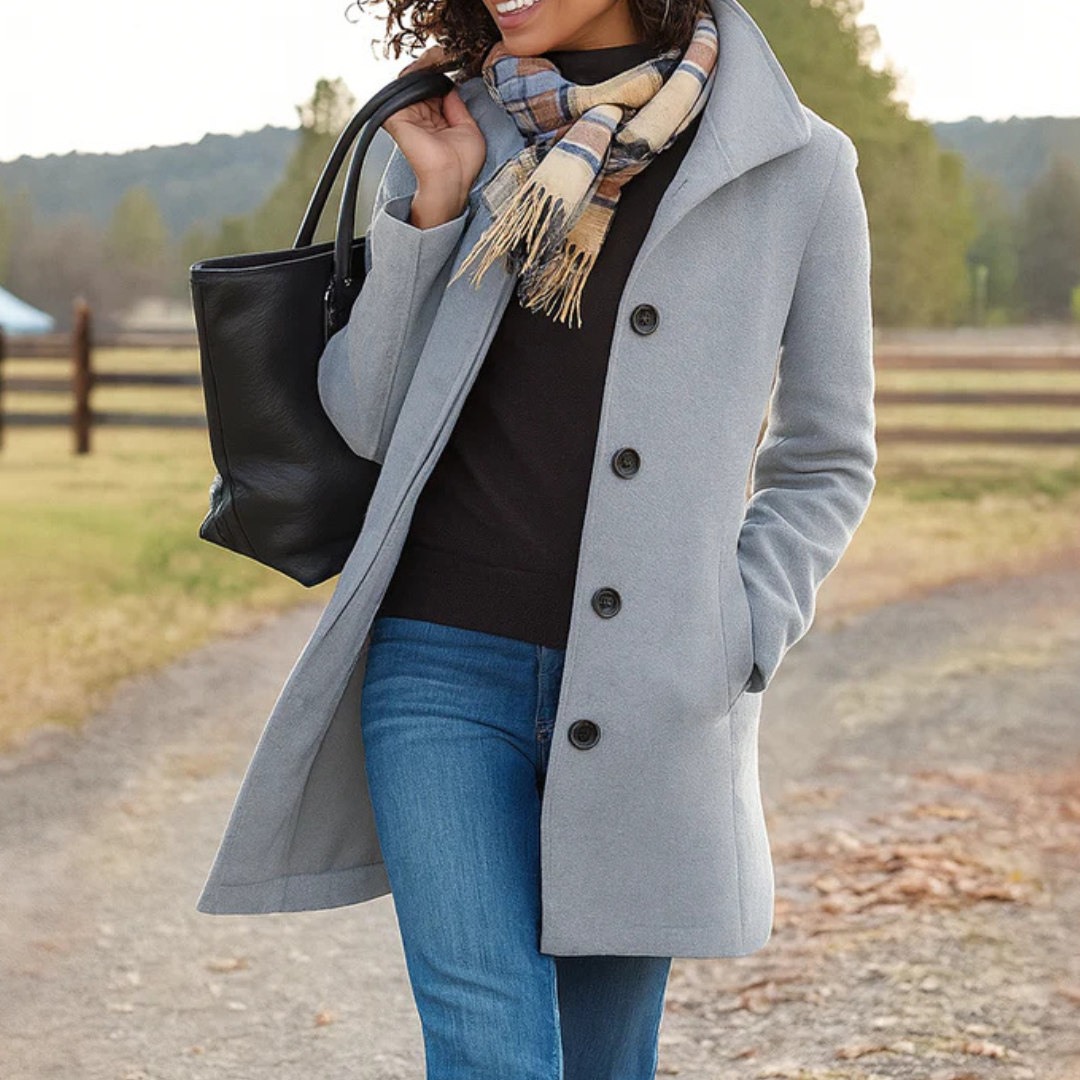 Greta | Cappotto in panno con sciarpa in omaggio