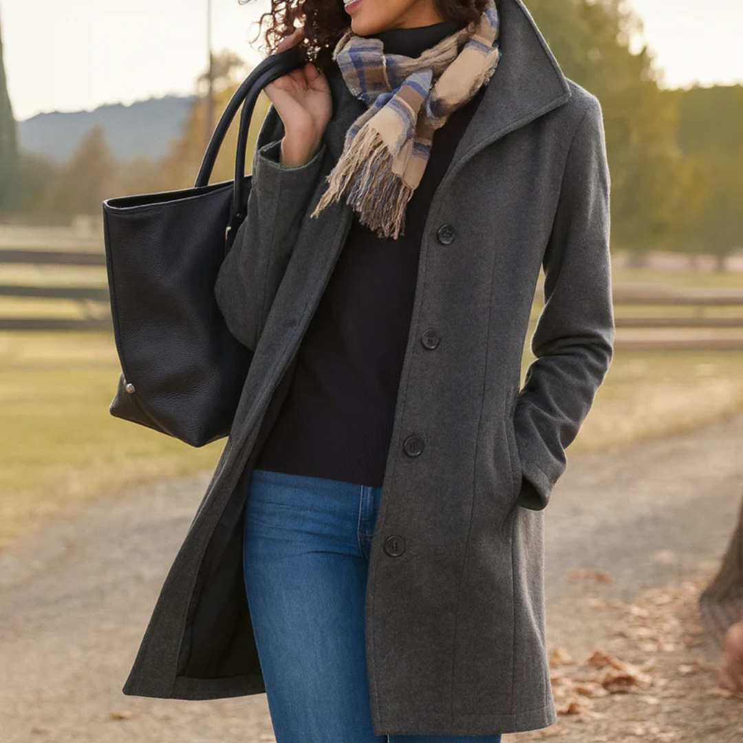 Greta | Cappotto in panno con sciarpa in omaggio