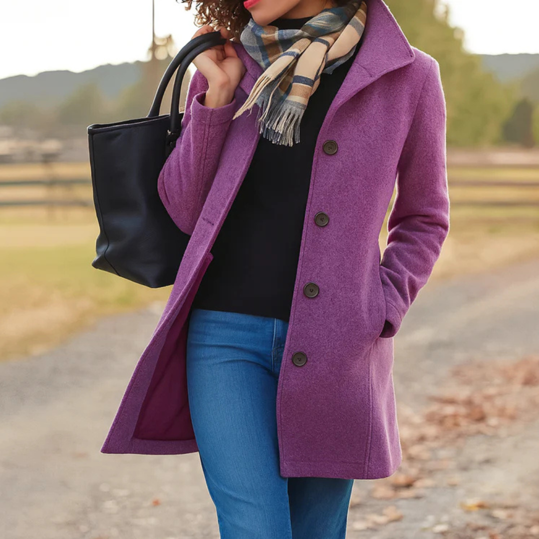 Greta | Cappotto in panno con sciarpa in omaggio