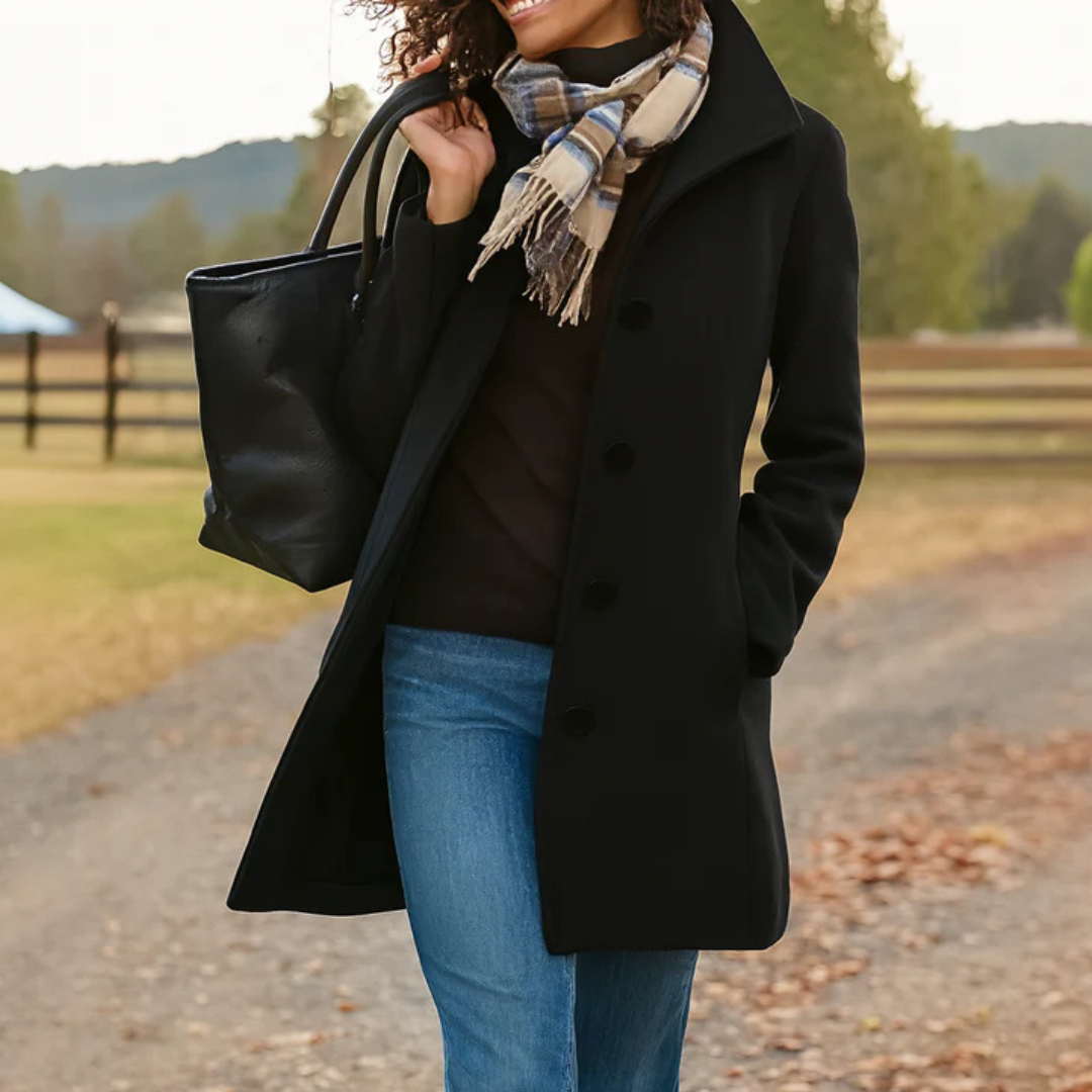 Greta | Cappotto in panno con sciarpa in omaggio