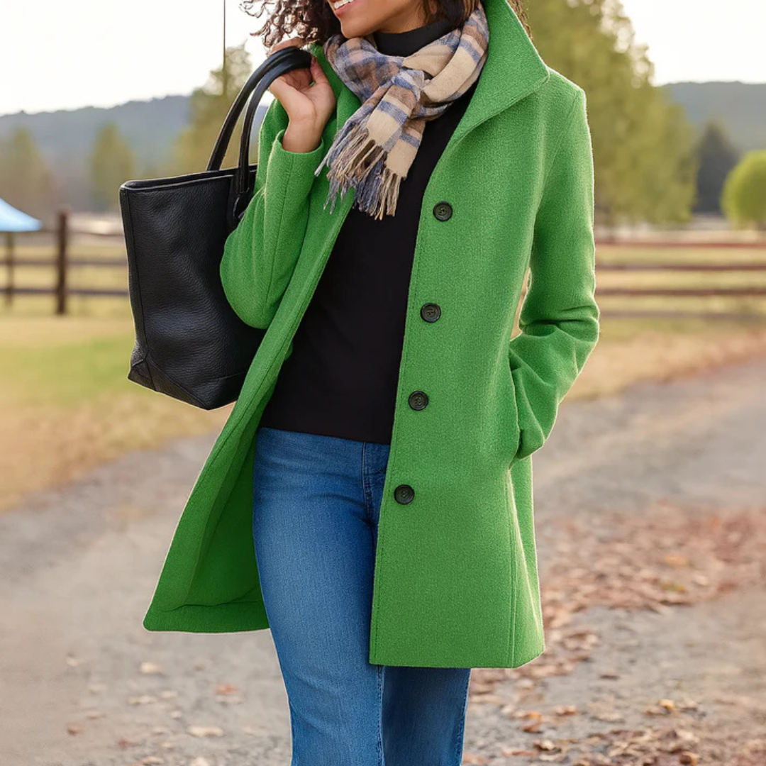 Greta | Cappotto in panno con sciarpa in omaggio