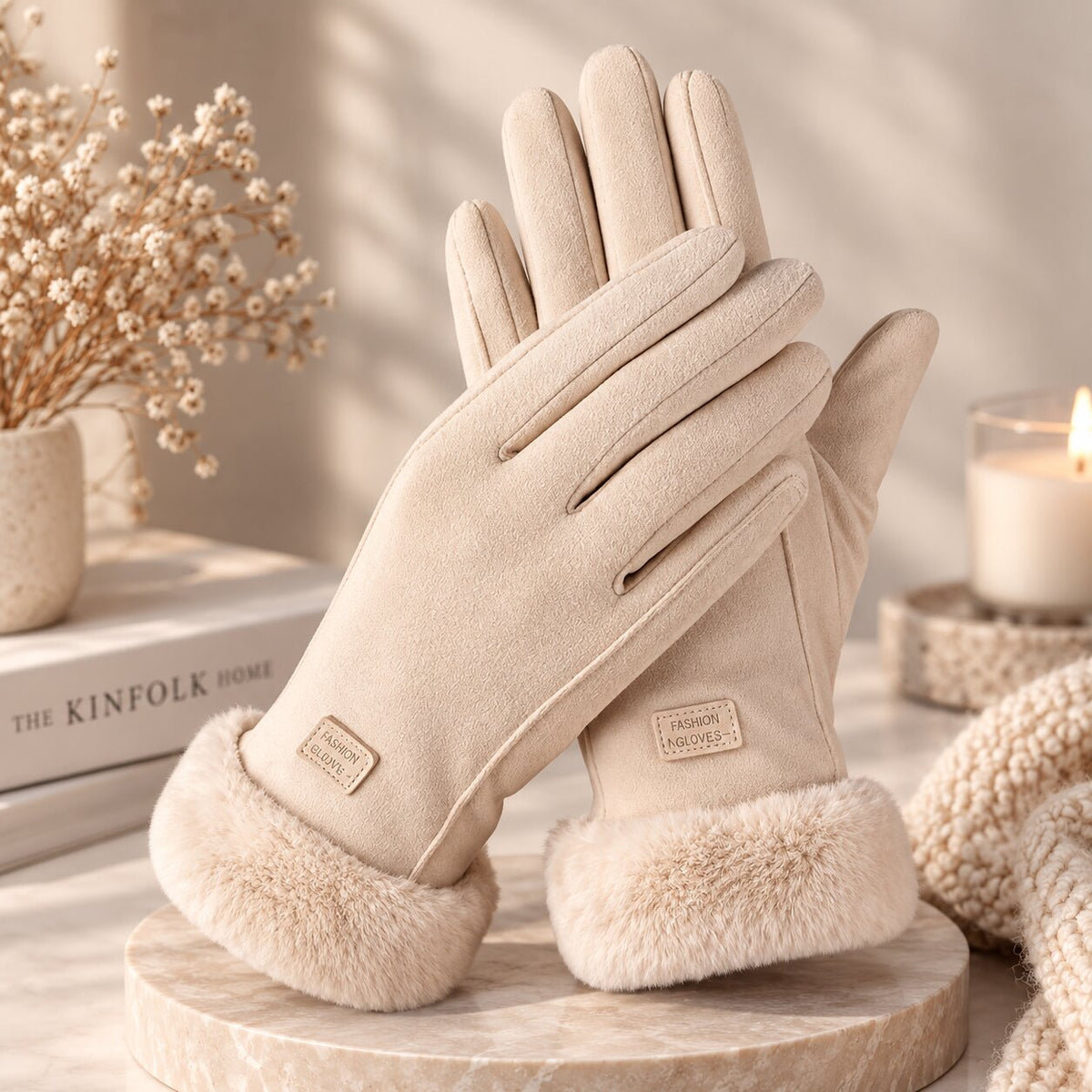 KuschelHand | Guanti Invernali da Donna in Pelle di Agnello