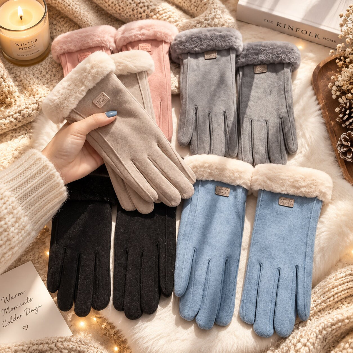 KuschelHand | Guanti Invernali da Donna in Pelle di Agnello