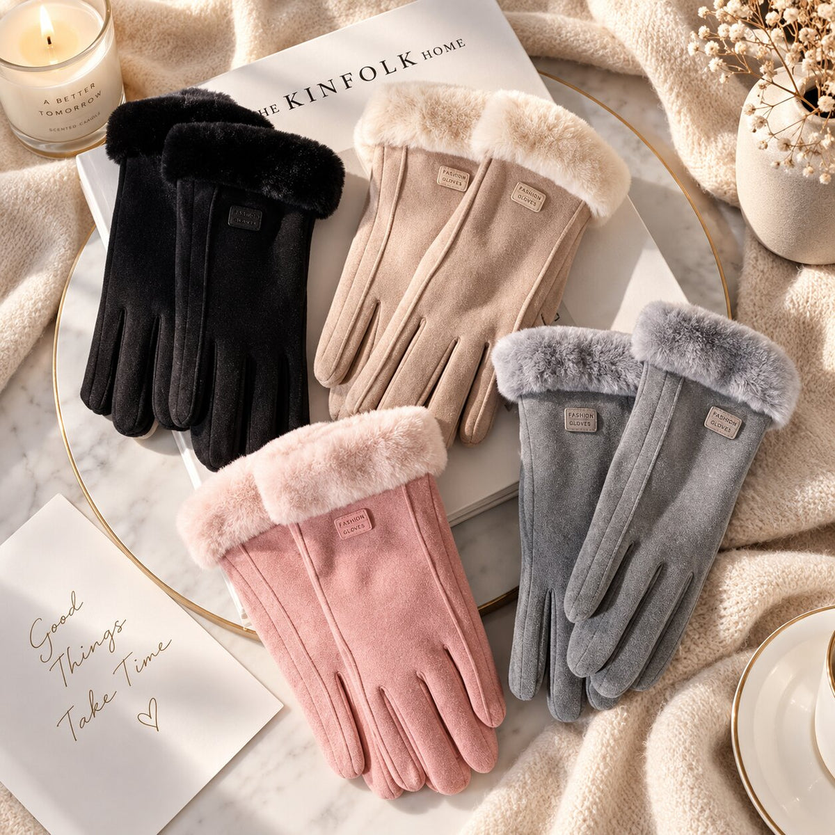 KuschelHand | Guanti Invernali da Donna in Pelle di Agnello